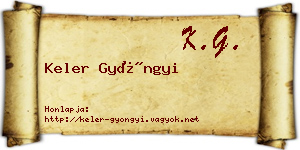 Keler Gyöngyi névjegykártya